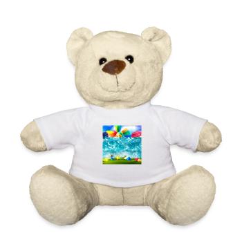 children having a good time during sunny day - Teddy Bear - white - Front