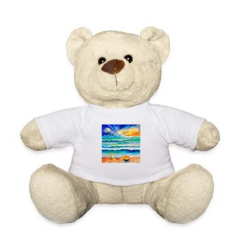 sun set at sea side - Teddy Bear - white - Front