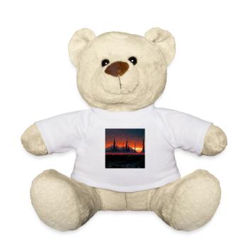 anubis, sunset, moutains, cyber village - Teddy Bear - white - Front