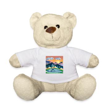 bicycle in sunny mountains - Teddy Bear - white - Front