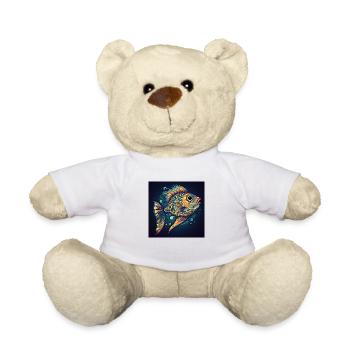 Wunderschöner Bunter Fisch schwimmt im Meer - Teddy - Weiß - Vorne