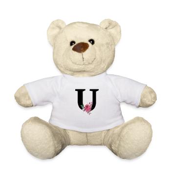 Lettre u floral - Nounours - blanc - Devant