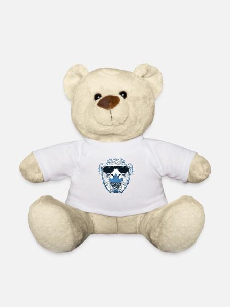 Lama cool avec des lunettes de soleil bleu - Nounours - blanc