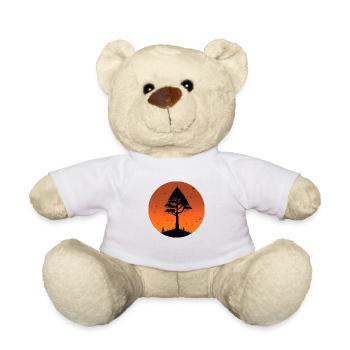 Minimalistische Landschaft mit einem zentralen Baum - Teddy - Weiß - Vorne