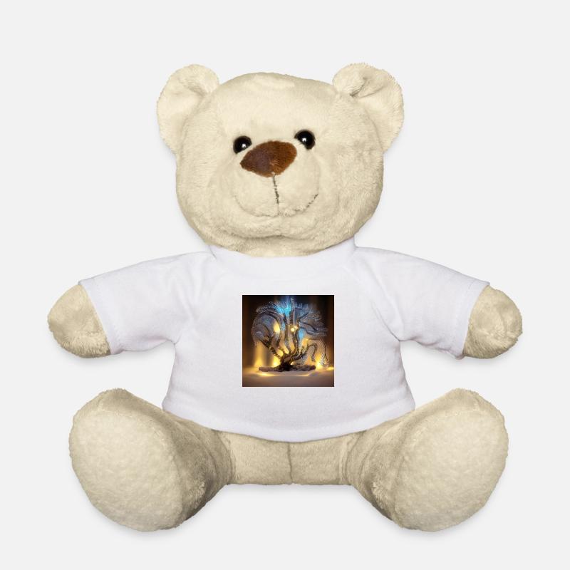 Alter Baum mit Lichtern - Teddy - Weiß