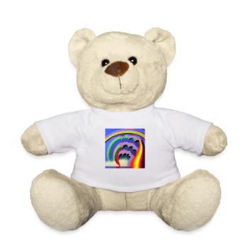Regenbogen mit großer Sonne oben - Teddy - Weiß - Vorne