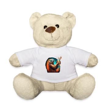 Cooles Faultier mit Sonnenbrille und Bier - Teddy - Weiß - Vorne