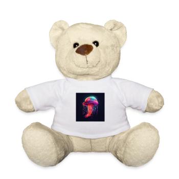 Neonfarbene Qualle schwimmt im Meer - Teddy - Weiß - Vorne