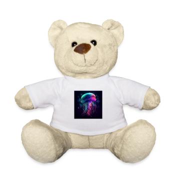 Neonfarbene Qualle schwimmt im Meer - Teddy - Weiß - Vorne