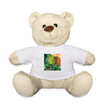 Handgezeichnete Aquarell Monstera Pflanze - Teddy - Weiß - Vorne