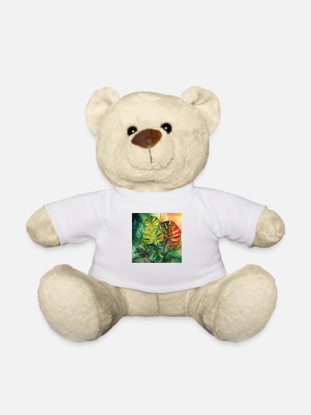 Handgezeichnete Aquarell Monstera Pflanze - Teddy - Weiß