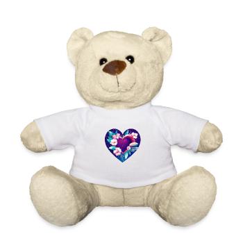 Saint-Valentin, Amour, Mariage, Fête des mères, Fiançailles - Nounours - blanc - Devant