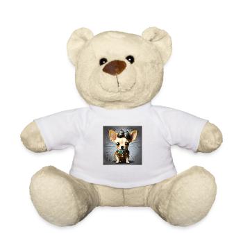 Chihuahua steampunk Welpe - Teddy - Weiß - Vorne
