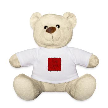 Face line red - Teddy Bear - white - Front