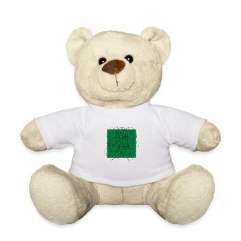 Face line Green - Teddy Bear - white - Front