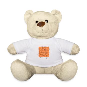 Orange face line - Teddy Bear - white - Front