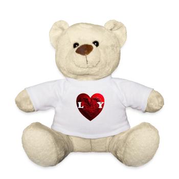 Love You, say lovers in short form - Teddy Bear - white - Front