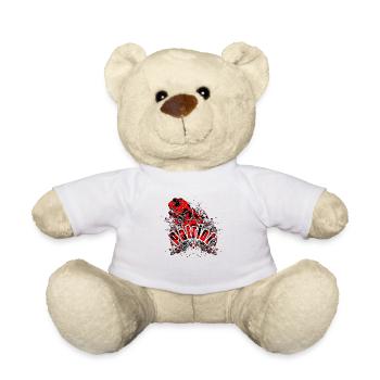 Retro-Mode Vintage coole 80er Jahre Frau Mädchen Pop Art - Teddy - Weiß - Vorne