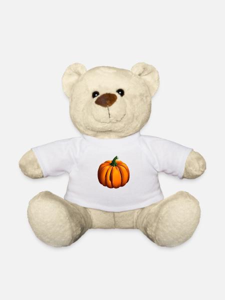 pumpkin october autumn halloween - Teddy Bear - white