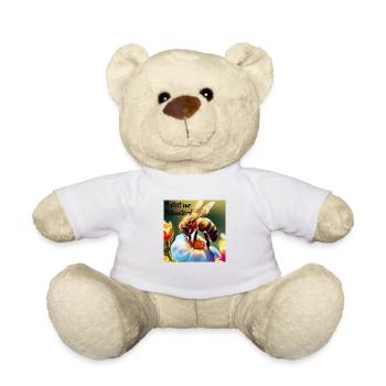 Bee on flower. Protect our bees sustainably! - Teddy Bear - white - Front