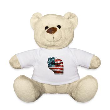 Amerikanische Flagge auf eine Faust gemalt - USA - Teddy - Weiß - Vorne