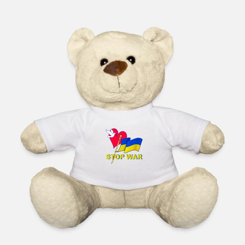 Stop War - Teddy Bear - white