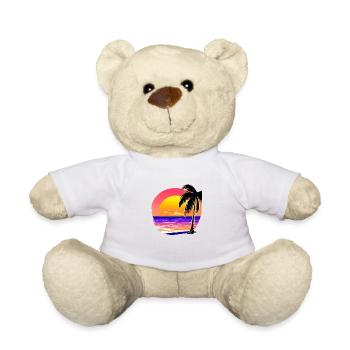 Palm Beach Summer Holiday Sun Palm Islands Island - Teddy Bear - white - Front