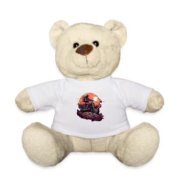 Zak the biker under the moon - Teddy Bear - white - Front