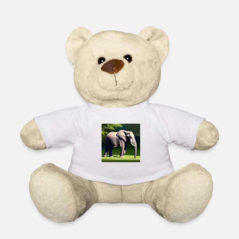 Elefant auf eine Wiese - Teddy - Weiß