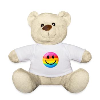 Glückliches Regenbogen Gesicht - Teddy - Weiß - Vorne
