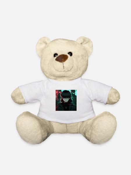 Dystopische Jungfrau: Frau in Schwarz im Anime-Stil - Teddy - Weiß