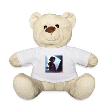 Serene Enigma: Portrait captivant de style anime - Nounours - blanc - Devant