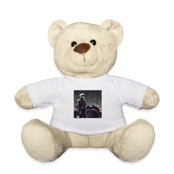 Motorrad Bleistiftzeichnung - Teddy - Weiß - Vorne