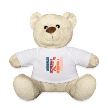 Vintage Geschenk Fußball - Teddy - Weiß - Vorne