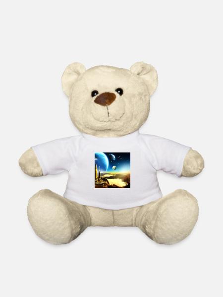 Surreale Welten - Planeten - Nummer 6 - Teddy - Weiß