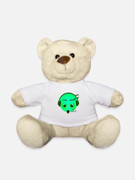 verrücktes gesicht glückliche karikatur glückliches gesicht karikatur - Teddy - Weiß
