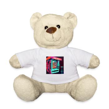 FOOD STALL FROM THE CYBERPUNK FUTURE, FUTURISTIC - Teddy Bear - white - Front