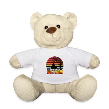 Vietnam Viet Bauern Reisfeld Flagge I Geschenk - Teddy - Weiß - Vorne