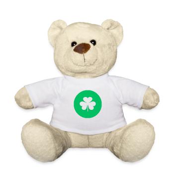 Glücksbringer Kleeblatt - Teddy - Weiß - Vorne