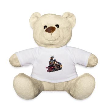 La locomotive à vapeur, symbole du bon vieux temps - Nounours - blanc - Devant