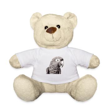 Papagei mit Bleistift Nr. 2 - Teddy - Weiß - Vorne
