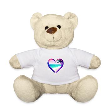 Summer Holiday Palm Beach Palm Islands Island Sun - Teddy Bear - white - Front