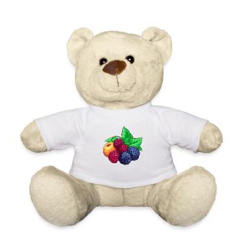Reife Himbeeren und Aprikose - Teddy - Weiß - Vorne