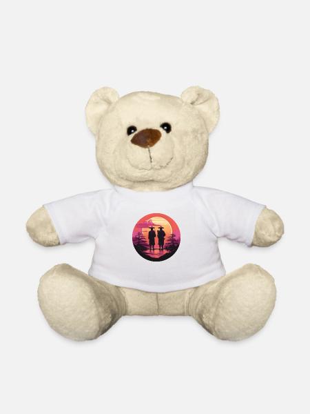 Synthwave japan traditional men - Teddy Bear - white