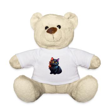 Black kitten - Teddy Bear - white - Front