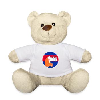 Cambodge Temple Khmer Moine Drapeau I Cadeau - Nounours - blanc - Devant