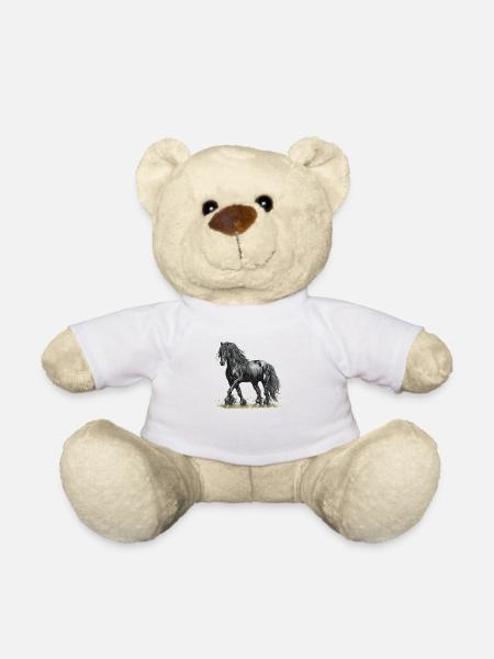 Friese Pferd | Der Friese | Friesenpferd - Teddy - Weiß