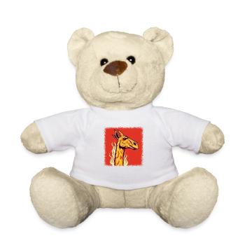 cool africa animal geek cute giraffe present idea - Teddy Bear - white - Front