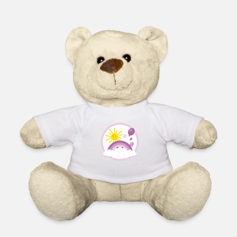 Luftiger Kinder Regenbogen in rosa. - Teddy - Weiß
