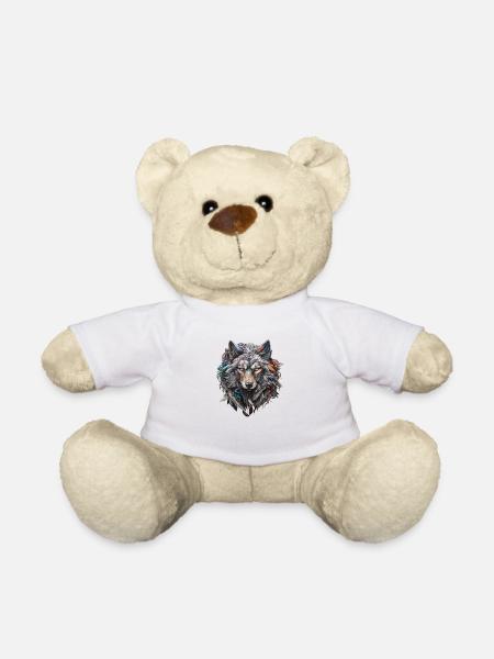 Loup gris en style graffiti | Amoureux des loups - Nounours - blanc